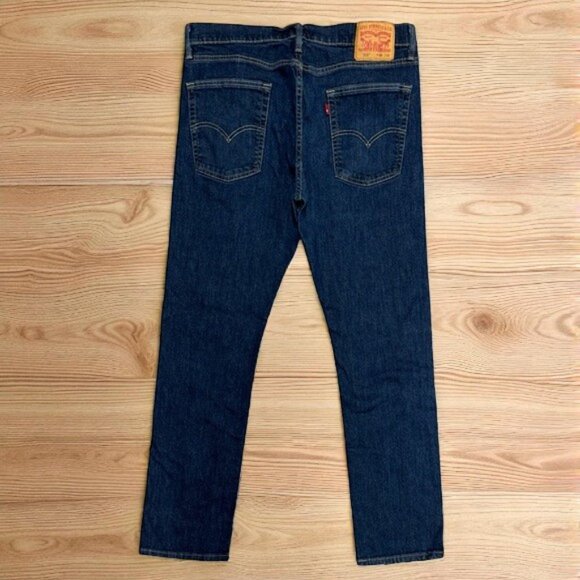 Levis 513 Slim Straight Med Wash Mid Rise Stretch Blue Denim Men's Jeans 36x32 - Picture 1 of 10